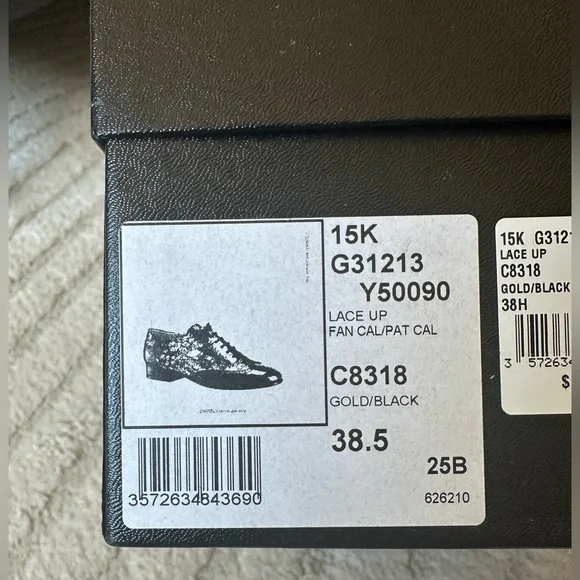 CHANEL Women’s Gold and Black Oxford Shoes - Picture 14 of 14